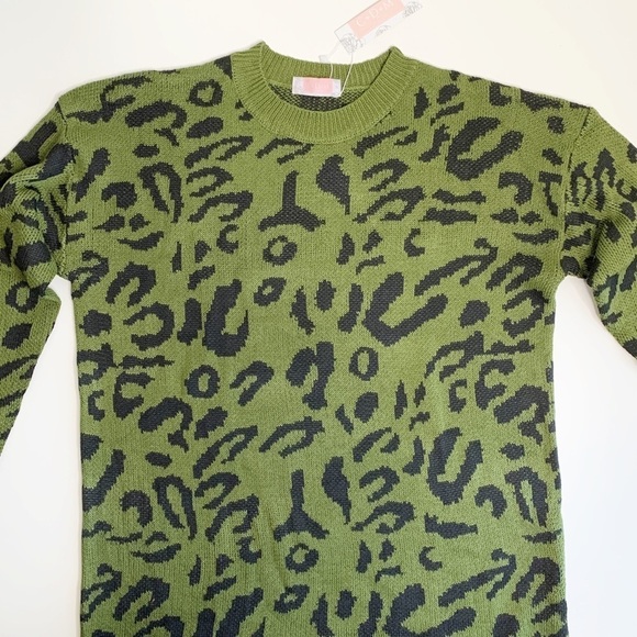 OLIVE LEOPARD PRINT SWEATER *BEST SELLER!! - Picture 6 of 6